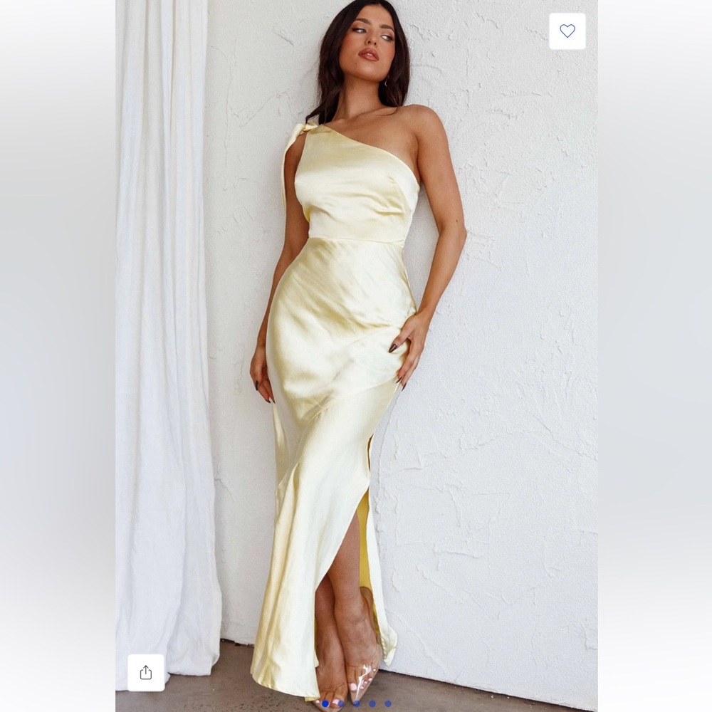 Eleanora One-Shoulder Satin Dress Butter